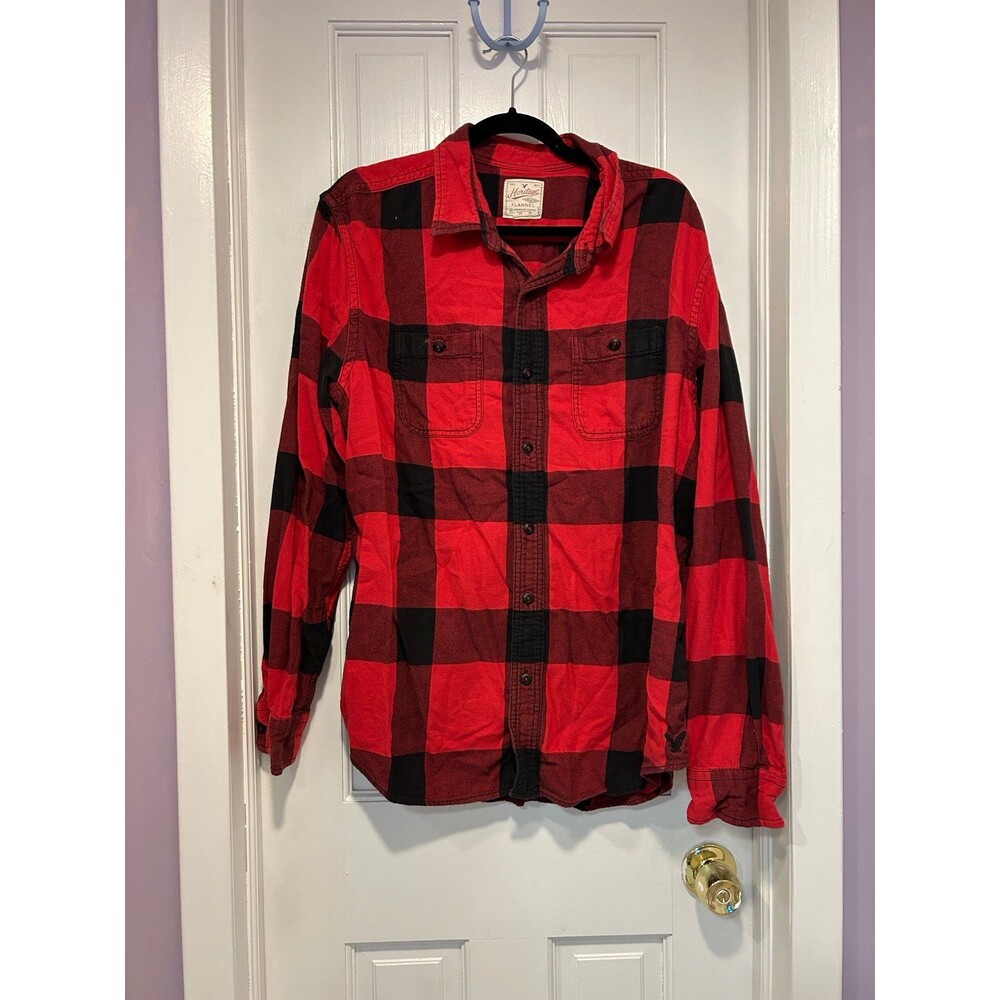 American Eagle Red Flannel Shirt